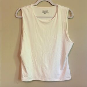 Tahari White Sleeveless Tank Top.